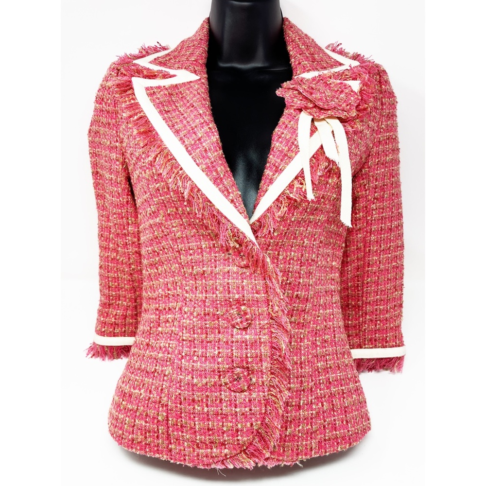 ARDEN B 3/4 Sleeve Pink Tweed Blazer Size 0